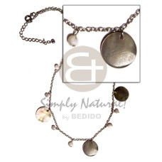 dangling 20mm round blacklip shell and shell