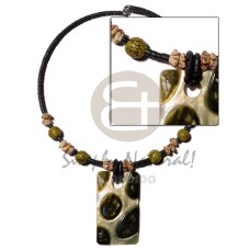 2 3mm black coco heishe with buri beads