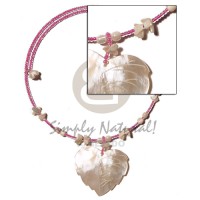 choker wire with pink glass beads and