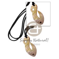 40mm mother of pearl shell (MOP) celtic fish with paua eye