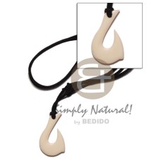 6 pcs necklace  white carabao bone hook 40mm on adjustable
