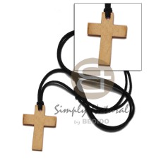 6 pcs necklace  carabao antique natural bone cross 40mm on