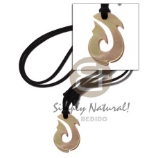 40mm mother of pearl shell (MOP) celtic hook on adjustable leather