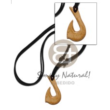 6 pcs necklace  antique natural carabao bone hook 40mm on