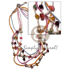 graduated 6 layer multicolored glass beads with