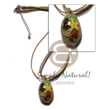 laminated cowrie shell pendant in wax and