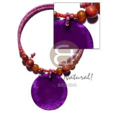 lavender 2 3mm coco heishe choker wire with