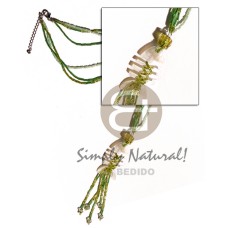 3 layers glass beads with tassles and