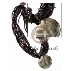 6 layers black glass beads and coco