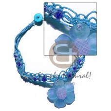 macrame wax cord choker with 40mm hammershell