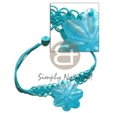 aqua blue wax cord macrame choker with