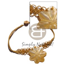 golden yellow wax cord macrame choker with