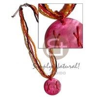 4 layers glass beads with pink round