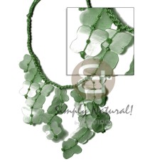subdued green macrame with dyed dangling hammershell cleopatra