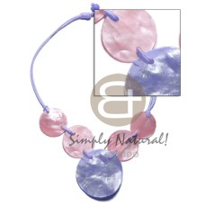 5 round hammershell in pastels cord choker