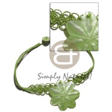 subdued green wax cord macrame choker with