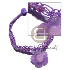 lilac wax cord macrame choker with 40mm