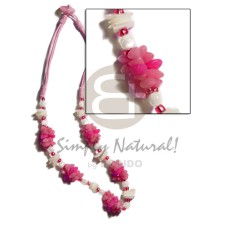 pink 3 layer wax cord with buri