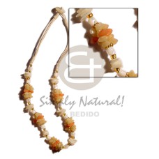 beige 3 layer wax cord with buri