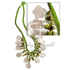 lime green macrame with dangling 15mm natural
