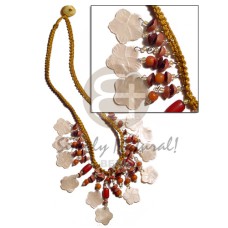golden macrame with dangling 15mm natural flower