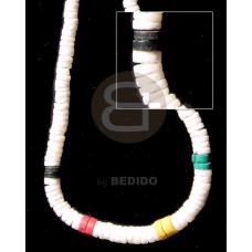 graduted white shell in rasta combination
