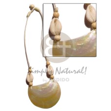70mmx50mm mother of pearl shell (MOP) pendant in crème cord with