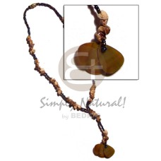 dangling 3 overlapping 25mm brownlip teardrop with