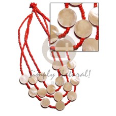 3 layer red glass beads with 16