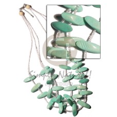 3 layers mint green slidecut natural wood