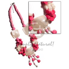 3 layers twisted pink 2 3mm coco heishe