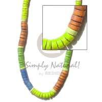 7 8mm coco heishe blue neon green orange green combination
