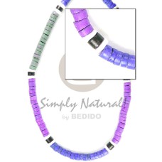 4 5mm coco heishe lavender navy blue light green combination