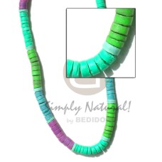 4 5mm coco heishe mint green neon green aqua blue pink