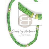 7 8mm coco heishe in green tones with