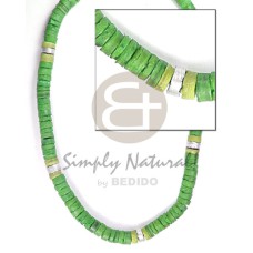 7 8mm coco heishe in green tones with