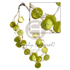 3 rows raffia in graduated length with