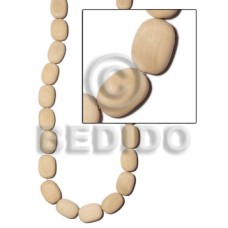 natural white wood flat oval 15mmx20mm