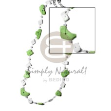 floating bright green coco nuggets and white
