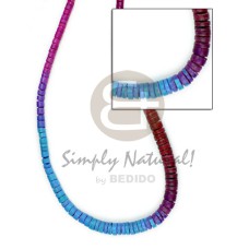 7 8mm graduated tie dye maroon blue pink tones