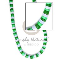 4 5mm coco heishe bleach white green tones combinationnation