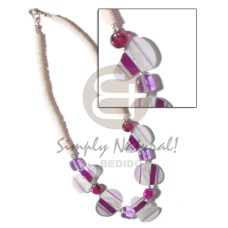 painted violet striped capiz and crystals accent