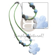 40mm pastel blue kabibe flower shell on