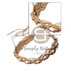 white nassa in wax cord macrame