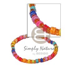 multicolored white clam and glass beads combination