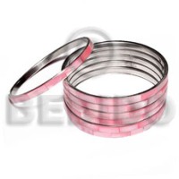 laminated inlaid pink hammershell in 5mm stainless
