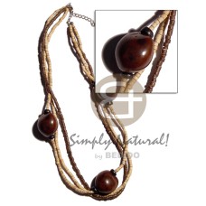 brown kukui nuts in 3 rows multilayered