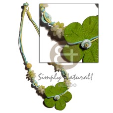 3 layers wax cord with wood beads,
