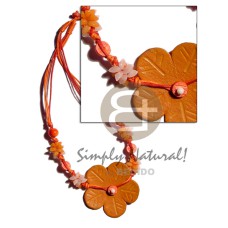 3 layers wax cord with wood beads,