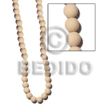 6 7mm natural white round wood beads